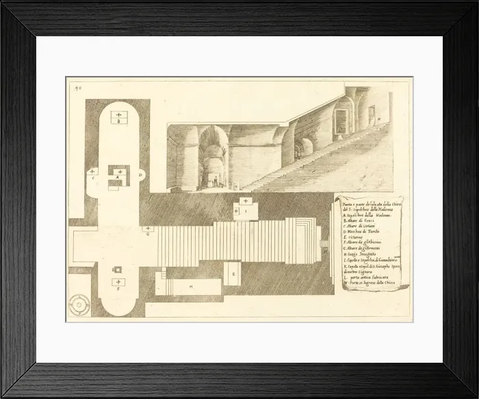 Framed Print : Plan and Part of the Elevation of the Church of the Holy Sepulchre of the Madonna, 1619 Framed Print : Plan and Part of the Elevation of the Church of the Holy Sepulchre of the Madonna, 1619