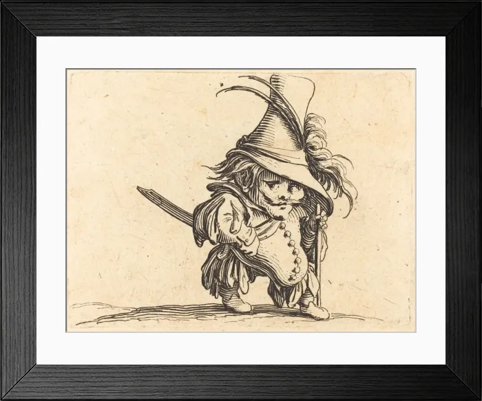 Framed Print : The Potbellied Man with the Tall Hat, c. 1622. Creator: Jacques Callot Framed Print : The Potbellied Man with the Tall Hat, c. 1622. Creator: Jacques Callot