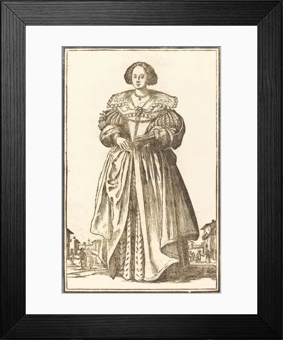 Framed Print : Noble Woman with Fan. Creator: Unknown Framed Print : Noble Woman with Fan. Creator: Unknown