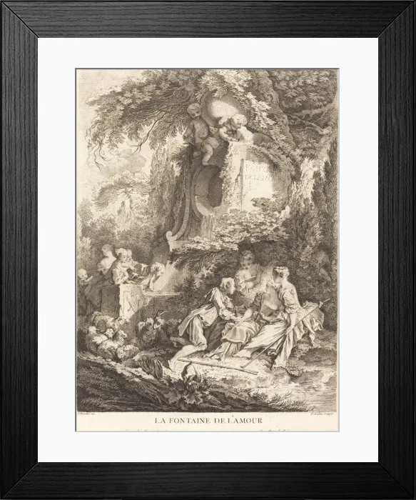 Framed Print : La Fontaine de l Amour, 1738. Creator: Pierre Alexandre Aveline Framed Print : La Fontaine de l Amour, 1738. Creator: Pierre Alexandre Aveline