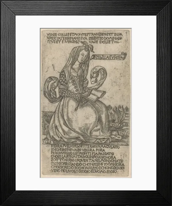 Framed Print : European Sibyl, early 15th century. Creator: Unknown Framed Print : European Sibyl, early 15th century. Creator: Unknown