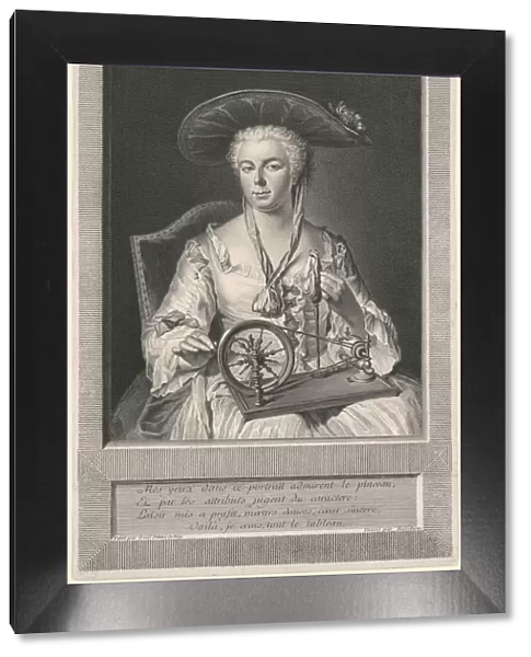 Madame Arlon Spinning Silk, 1739. Creator: Jean Joseph Balechou