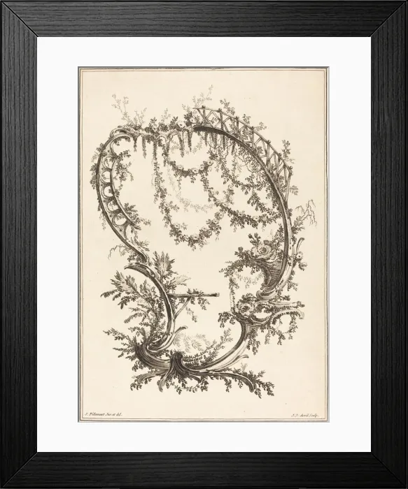 Framed Print : Ornament with a Strut and a Railing. Creator: Jean Jacques Avril Framed Print : Ornament with a Strut and a Railing. Creator: Jean Jacques Avril