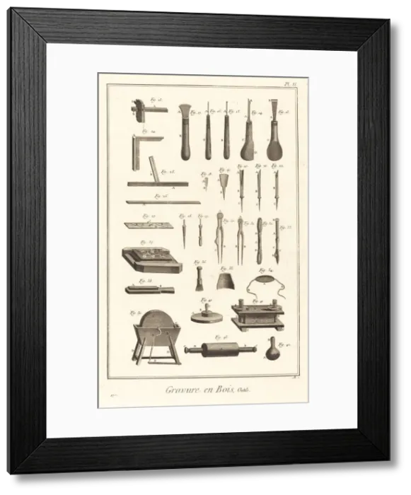 Framed Print : Gravure en Bois, Outils: pl. II, 1771 / 1779. Creator: Antonio Baratta Framed Print : Gravure en Bois, Outils: pl. II, 1771 / 1779. Creator: Antonio Baratta