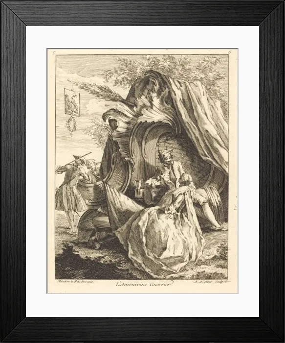 Framed Print : l Amoureux Guerrier, 1736. Creator: Antoine Aveline Framed Print : l Amoureux Guerrier, 1736. Creator: Antoine Aveline