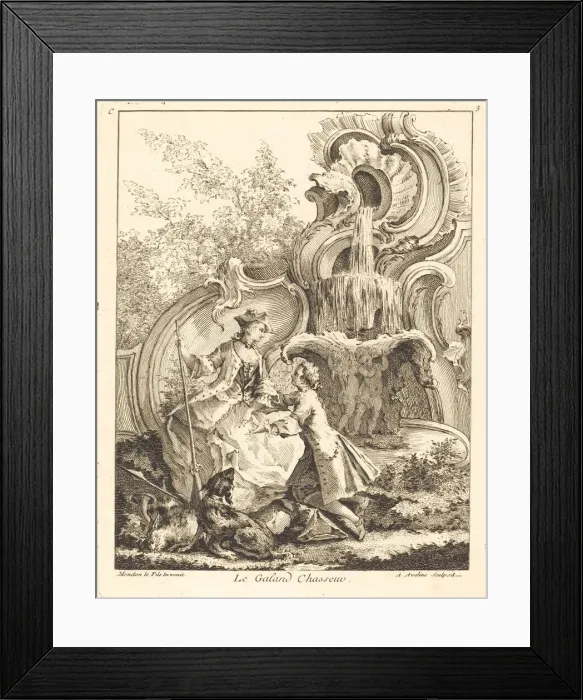 Framed Print : Le Galand Chasseur, 1736. Creator: Antoine Aveline Framed Print : Le Galand Chasseur, 1736. Creator: Antoine Aveline