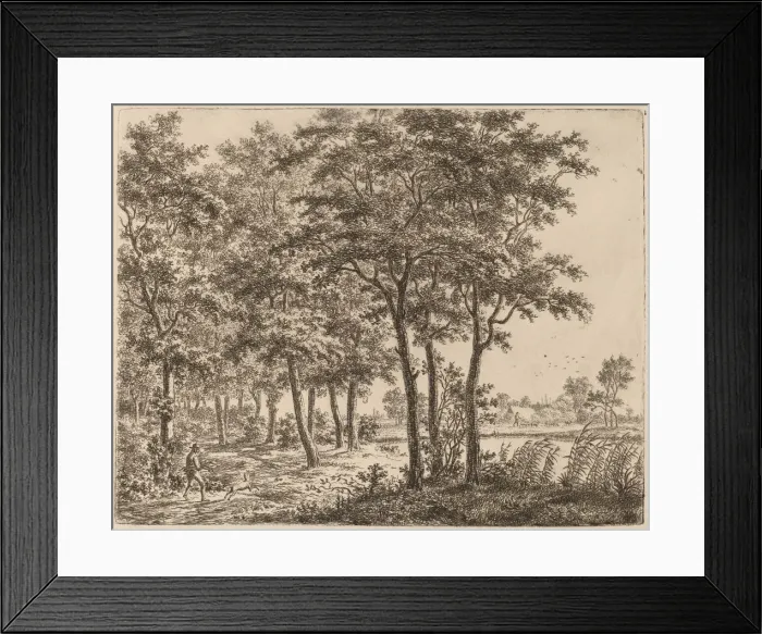 Framed Print : Landscape with a Peasant Carrying Firewood, c. 1800. Creator: Ernst Willem Jan Bagelaar