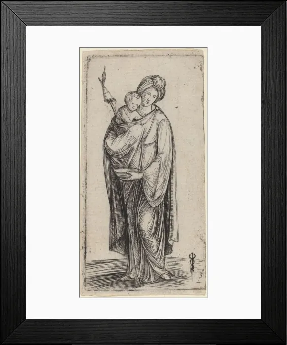 Framed Print : Woman and Child with Distaff. Creator: Jacopo de Barbari Framed Print : Woman and Child with Distaff. Creator: Jacopo de Barbari