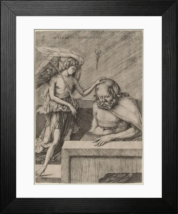 Framed Print : Custodi Nos Dormientes (The Guardian Angel), c. 1509. Creator: Jacopo de Barbari Framed Print : Custodi Nos Dormientes (The Guardian Angel), c. 1509. Creator: Jacopo de Barbari