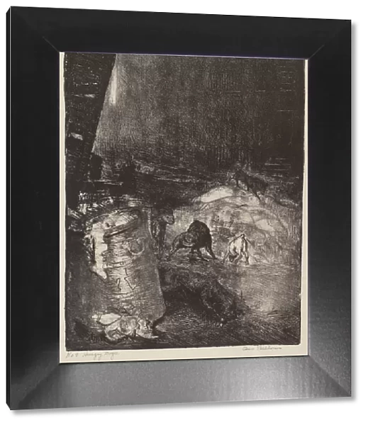 Hungry Dogs, second stone, 1916. Creator: George Wesley Bellows