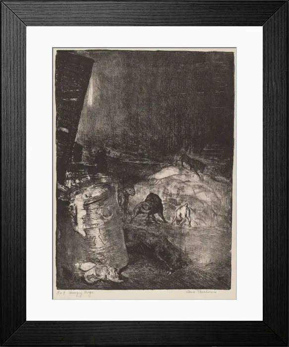 Framed Print : Hungry Dogs, second stone, 1916. Creator: George Wesley Bellows Framed Print : Hungry Dogs, second stone, 1916. Creator: George Wesley Bellows