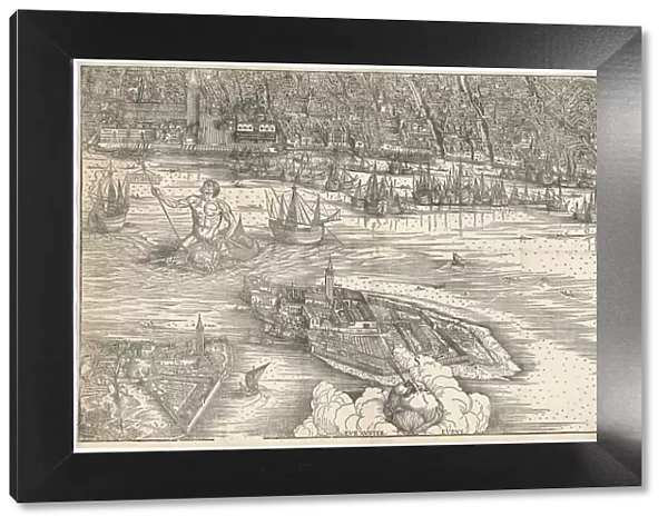 View of Venice [lower center block], 1500. Creator: Jacopo de Barbari