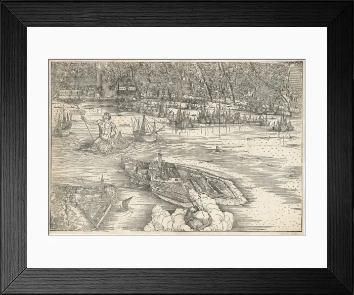 Framed Print : View of Venice [lower center block], 1500. Creator: Jacopo de Barbari
