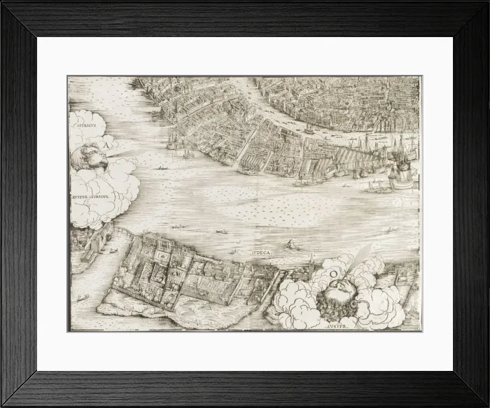 Framed Print : View of Venice [lower left block], 1500. Creator: Jacopo de Barbari
