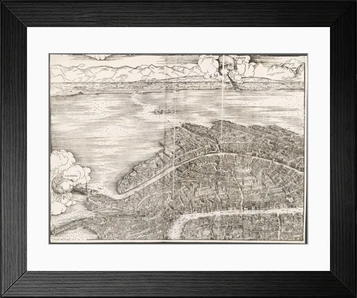 Framed Print : View of Venice [upper left block], 1500. Creator: Jacopo de Barbari