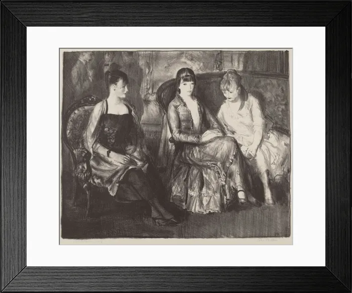 Framed Print : Elsie, Emma and Marjorie, second stone, 1921. Creator: George Wesley Bellows Framed Print : Elsie, Emma and Marjorie, second stone, 1921. Creator: George Wesley Bellows