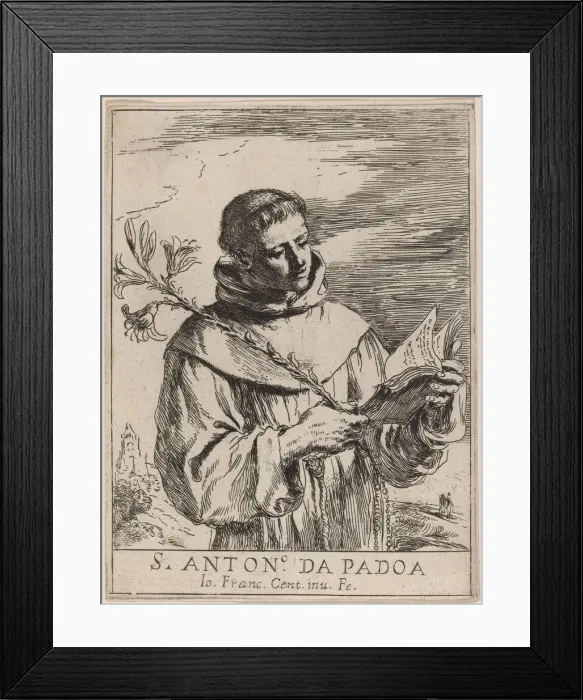 Framed Print : Saint Anthony of Padua. Creator: Guercino Framed Print : Saint Anthony of Padua. Creator: Guercino
