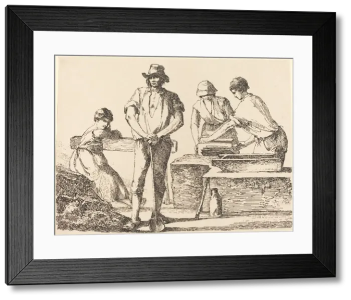 Framed Print : Tilemakers, 1803. Creator: Thomas Barker Framed Print : Tilemakers, 1803. Creator: Thomas Barker