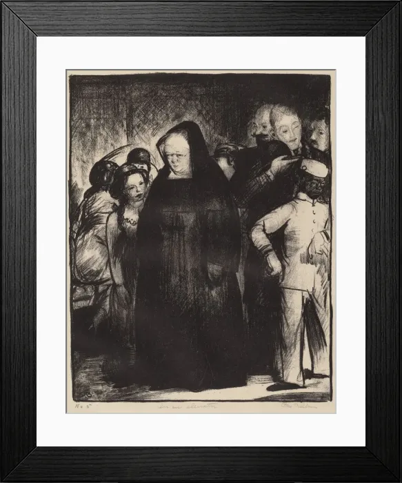Framed Print : In an Elevator, 1916. Creator: George Wesley Bellows Framed Print : In an Elevator, 1916. Creator: George Wesley Bellows