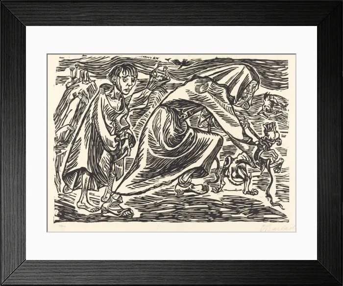 Framed Print : The Dog Catcher, 1919. Creator: Ernst Barlach Framed Print : The Dog Catcher, 1919. Creator: Ernst Barlach