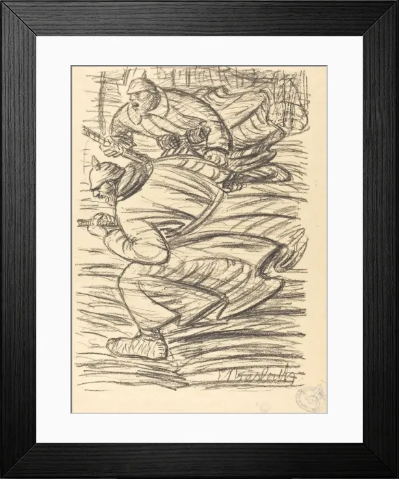 Framed Print : The Assault, published 1915. Creator: Ernst Barlach Framed Print : The Assault, published 1915. Creator: Ernst Barlach