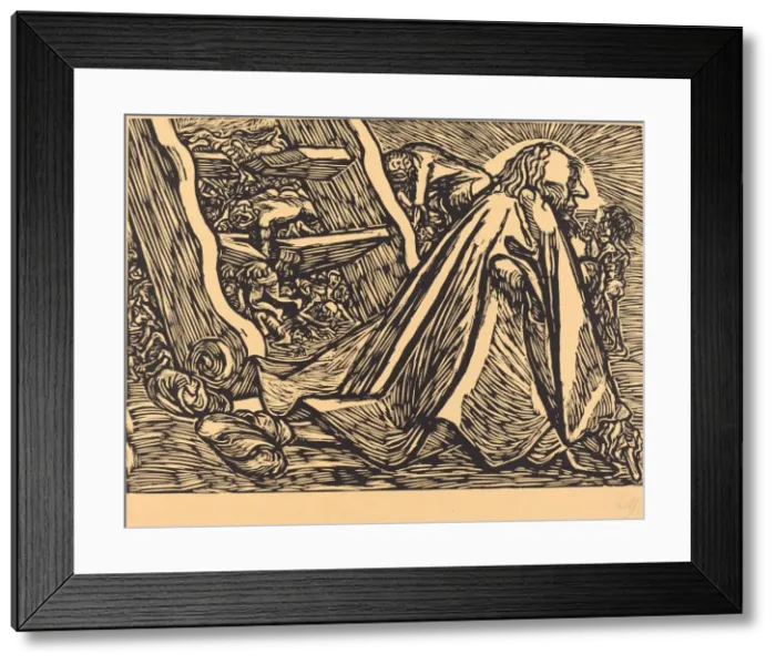 Framed Print : The Divine Beggar, 1921. Creator: Ernst Barlach Framed Print : The Divine Beggar, 1921. Creator: Ernst Barlach