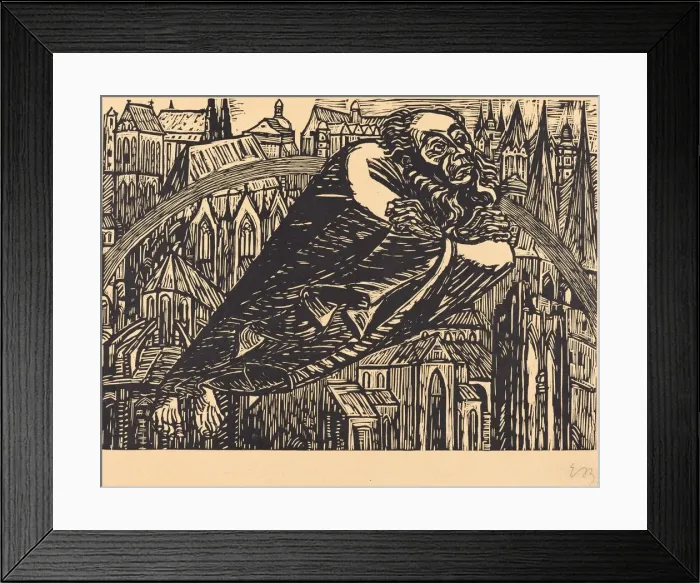 Framed Print : The Cathedrals, 1920. Creator: Ernst Barlach Framed Print : The Cathedrals, 1920. Creator: Ernst Barlach