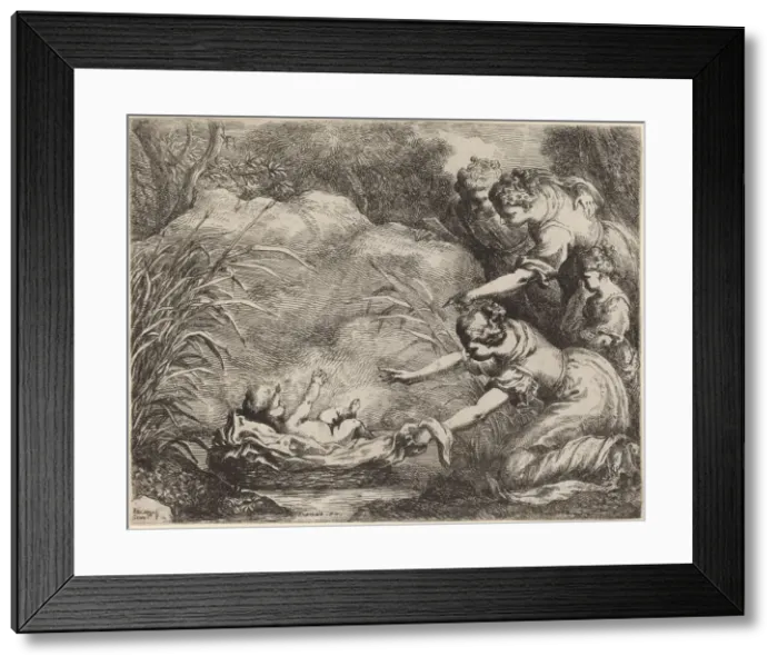 Framed Print : The Finding of Moses. Creator: Bartolomeo Biscaino