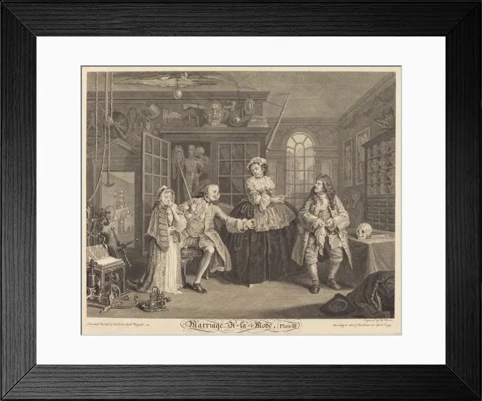 Framed Print : Marriage a la Mode: pl. 3, 1745. Creator: Bernard Baron Framed Print : Marriage a la Mode: pl. 3, 1745. Creator: Bernard Baron