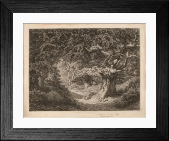 Framed Print : Le Charlemagne (foret de fontainebleau), 1861. Creator: Eugene Blery Framed Print : Le Charlemagne (foret de fontainebleau), 1861. Creator: Eugene Blery