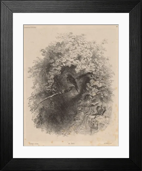 Framed Print : Un Abri (A Shelter), 1858. Creator: Karl Bodmer Framed Print : Un Abri (A Shelter), 1858. Creator: Karl Bodmer
