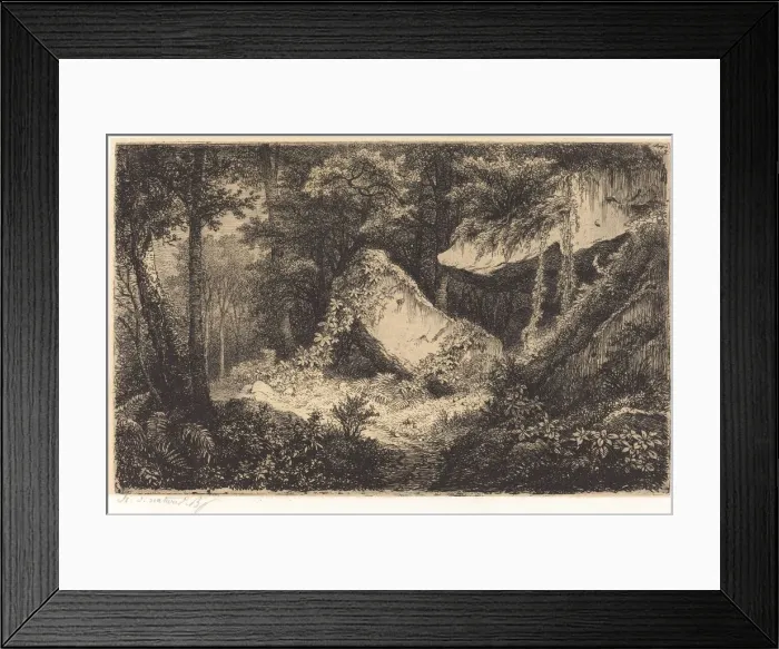 Framed Print : Les roches blanches (White Rocks), published 1849. Creator: Eugene Blery Framed Print : Les roches blanches (White Rocks), published 1849. Creator: Eugene Blery
