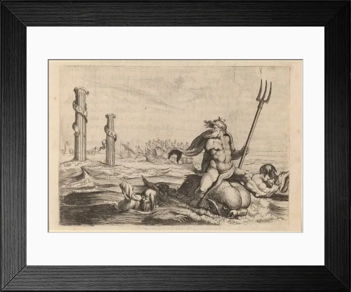 Framed Print : Neptune and the Pillars of Hercules, 1634. Creator: Willem Basse Framed Print : Neptune and the Pillars of Hercules, 1634. Creator: Willem Basse