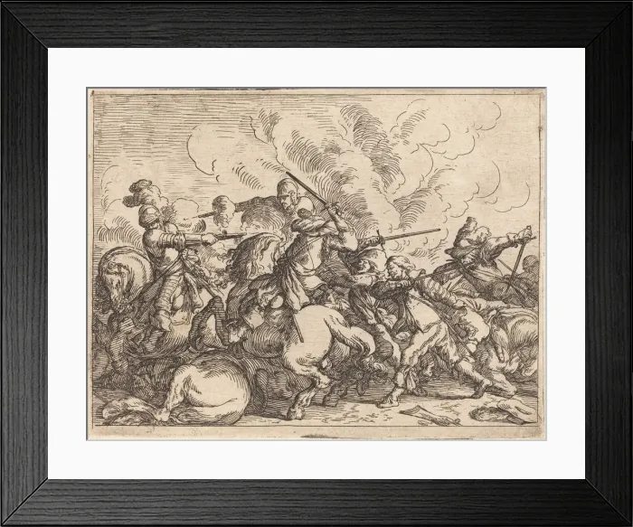 Framed Print : Capricci di varie battaglie, 1635. Creator: Johann Wilhelm Baur Framed Print : Capricci di varie battaglie, 1635. Creator: Johann Wilhelm Baur