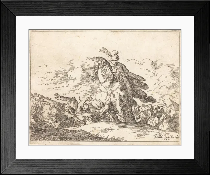 Framed Print : Capricci di varie battaglie, 1635. Creator: Johann Wilhelm Baur
