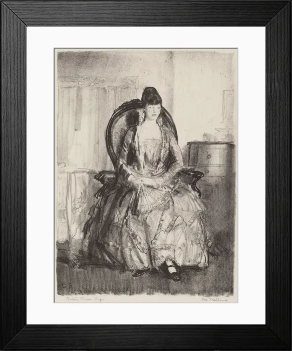 Framed Print : Lady with a Fan, 1921. Creator: George Wesley Bellows Framed Print : Lady with a Fan, 1921. Creator: George Wesley Bellows
