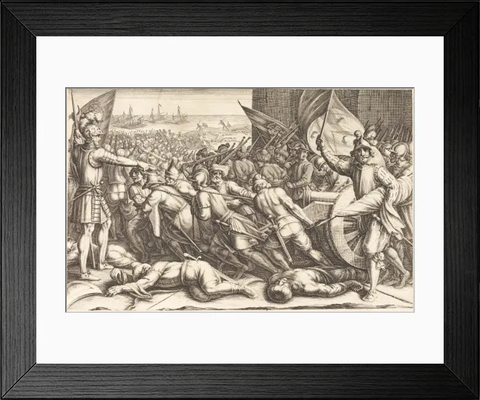 Framed Print : The Re-embarkation of the Troops, c. 1614. Creator: Jacques Callot