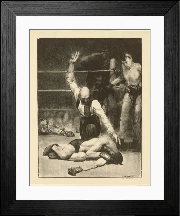 Framed Print : Counted Out, second stone, 1921. Creator: George Wesley Bellows Framed Print : Counted Out, second stone, 1921. Creator: George Wesley Bellows