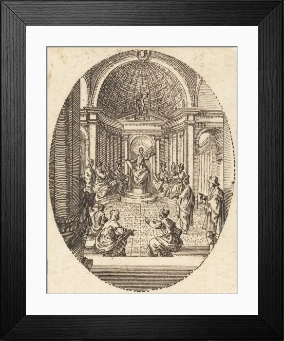 Framed Print : Christ among the Doctors, c. 1631. Creator: Jacques Callot Framed Print : Christ among the Doctors, c. 1631. Creator: Jacques Callot
