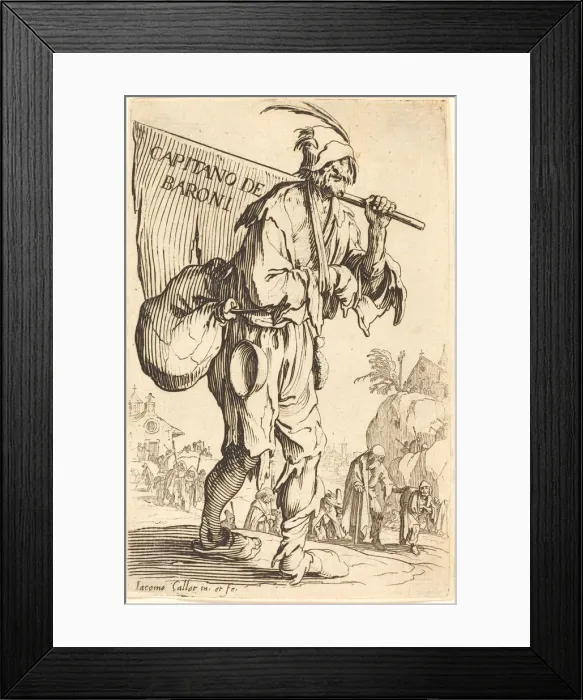 Framed Print : Captain of the Barons, c. 1622. Creator: Jacques Callot Framed Print : Captain of the Barons, c. 1622. Creator: Jacques Callot