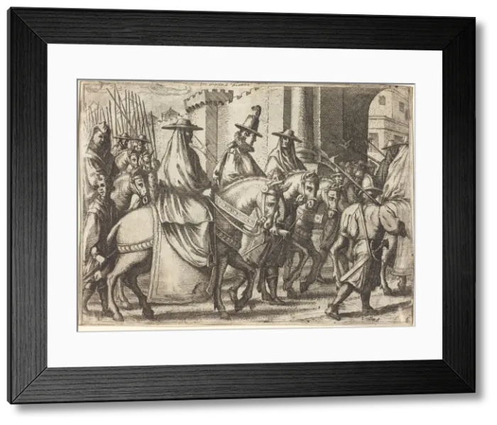 Framed Print : Entry into Ferrara [recto], 1612. Creator: Jacques Callot