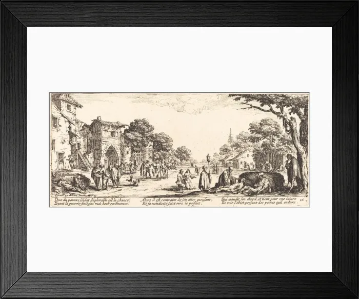 Framed Print : Dying Soldiers by the Roadside, c. 1633. Creator: Jacques Callot Framed Print : Dying Soldiers by the Roadside, c. 1633. Creator: Jacques Callot
