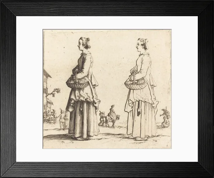 Framed Print : Peasant Woman with Basket, in Profile, Facing Left, 1617 and 1621 Framed Print : Peasant Woman with Basket, in Profile, Facing Left, 1617 and 1621