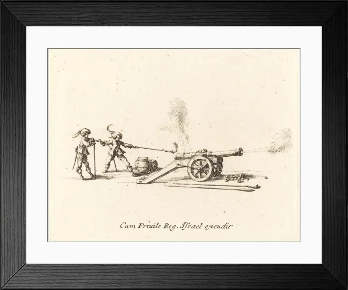 Framed Print : Firing the Cannon, 1634 / 1635. Creator: Jacques Callot Framed Print : Firing the Cannon, 1634 / 1635. Creator: Jacques Callot