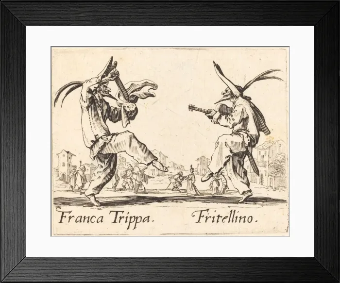 Framed Print : Franca Trippa and Fritellino, c. 1622. Creator: Jacques Callot Framed Print : Franca Trippa and Fritellino, c. 1622. Creator: Jacques Callot