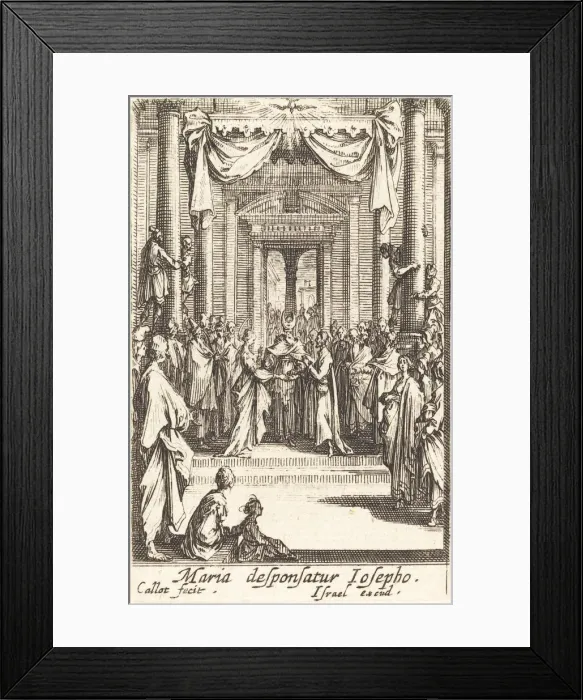 Framed Print : The Marriage of the Virgin, in or after 1630. Creator: Jacques Callot Framed Print : The Marriage of the Virgin, in or after 1630. Creator: Jacques Callot