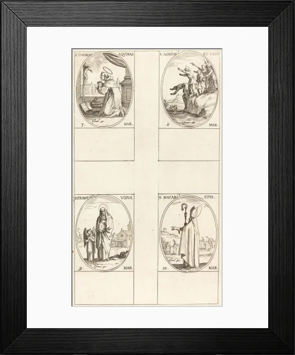 Framed Print : St. Thomas Aquin; St. Adrian and Companions; St. Frances; St. Macari Framed Print : St. Thomas Aquin; St. Adrian and Companions; St. Frances; St. Macari