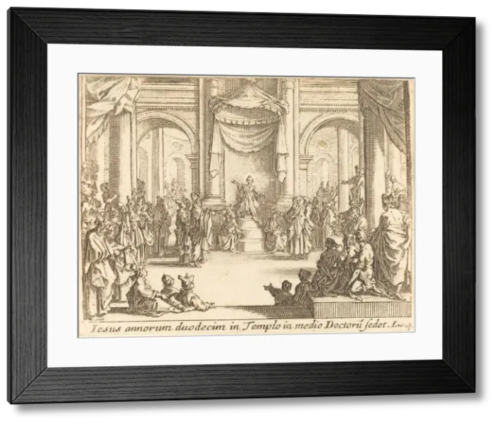 Framed Print : Christ Disputing with the Doctors, 1635. Creator: Jacques Callot Framed Print : Christ Disputing with the Doctors, 1635. Creator: Jacques Callot