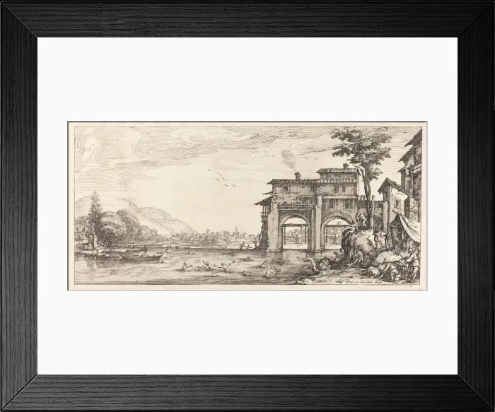 Framed Print : The Bathers, probably c. 1630. Creator: Jacques Callot Framed Print : The Bathers, probably c. 1630. Creator: Jacques Callot