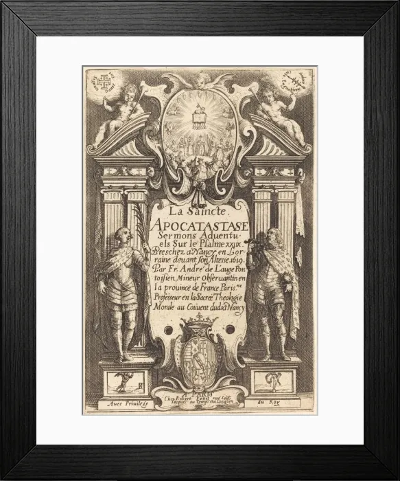 Framed Print : Frontispiece of the Holy Apocatastase. Creator: Jacques Callot Framed Print : Frontispiece of the Holy Apocatastase. Creator: Jacques Callot